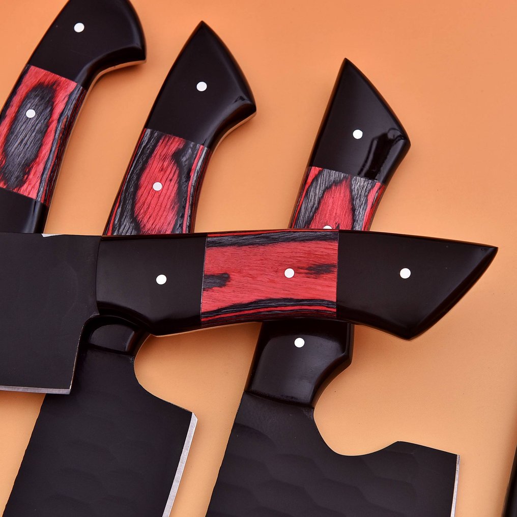 廚刀 - Pakka木材和树脂D2钢与粉末代码 - 日本 - 特色厨师刀 #1.0