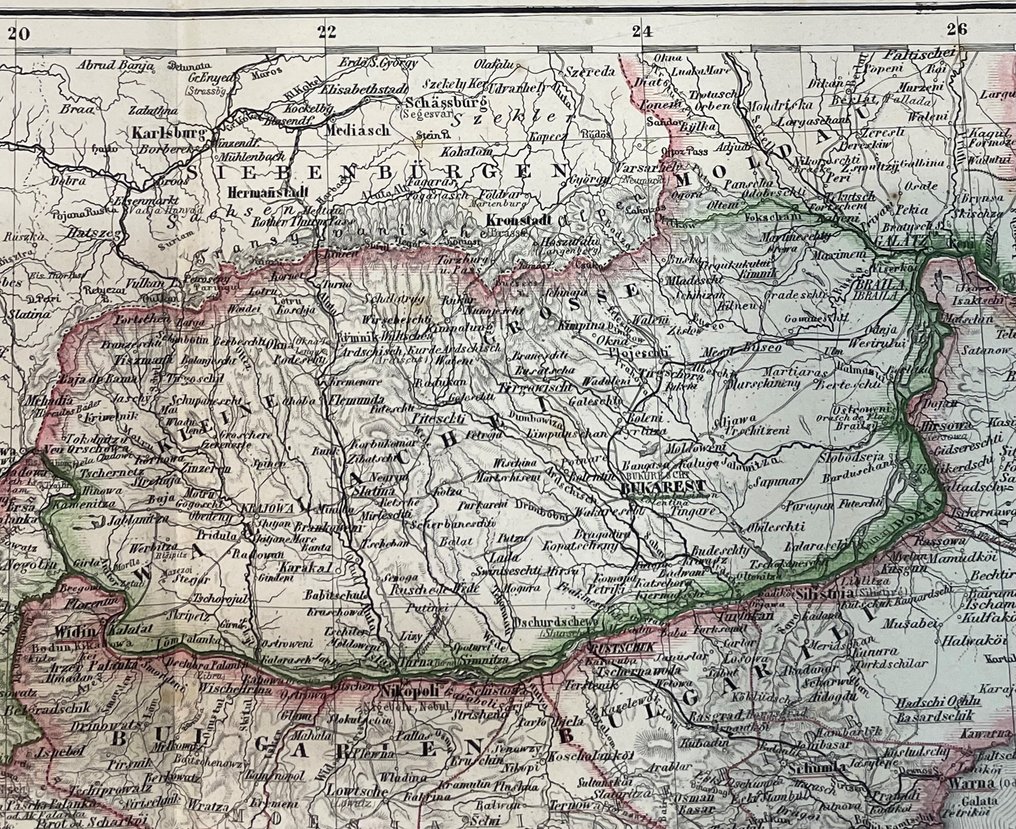Balkan - Südosteuropa (Herzegowina, Montenegro, Albanien, Bulgarien, Serbien, Rumänien, Teile Griechenlands); Ludwig Ravenstein - Europaeische Türkey (European Turkey) - 1861-1880 #4.3