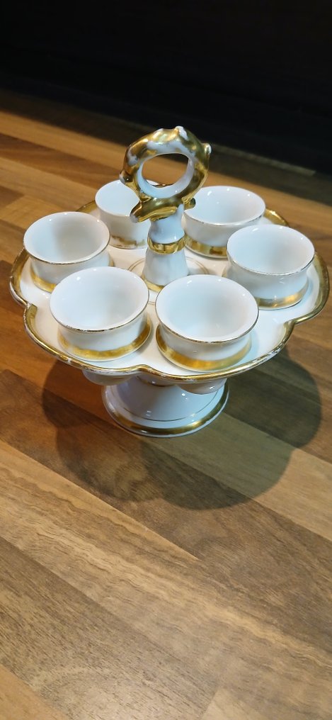 Stand (7) - Porcelain - Paris Porcelain egg cup set on a serving stand #2.1