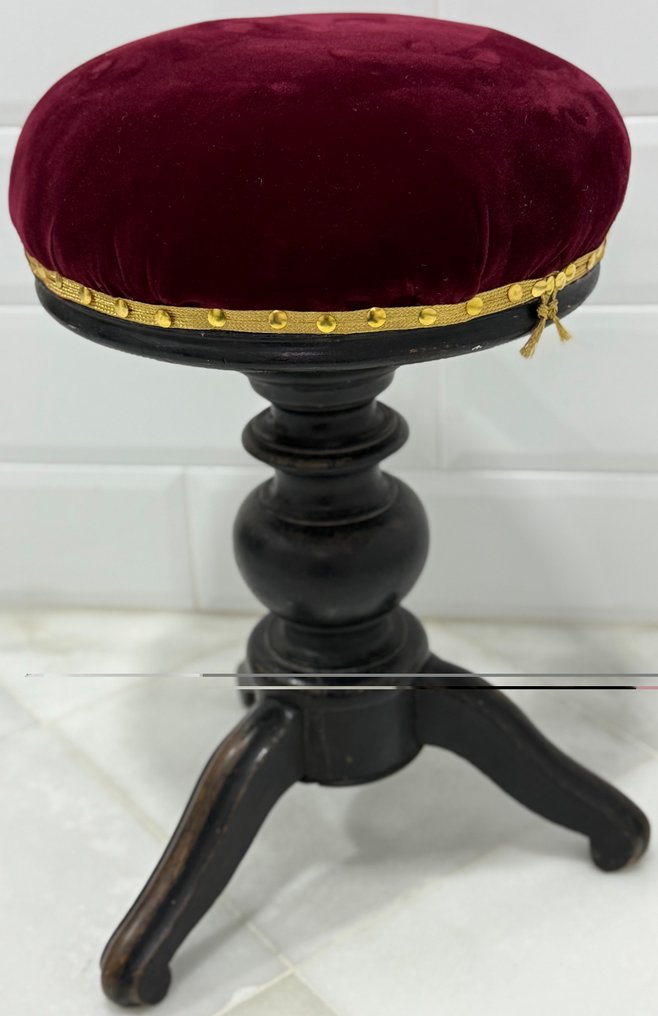 Taburet - Fløjl - Pianostol #2.1