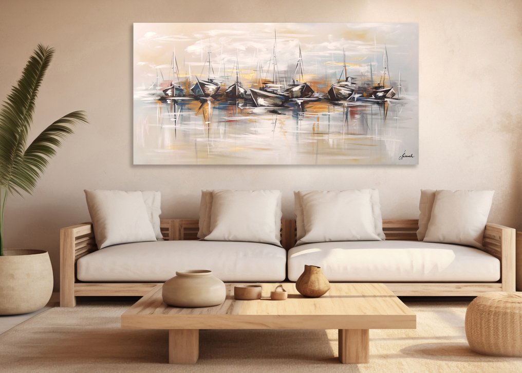 Monika Spiewak - Regatta - XXL - Oil Painting Stretched On The Frame - Ready To Hang - 1/1 Unique Piece #1.0