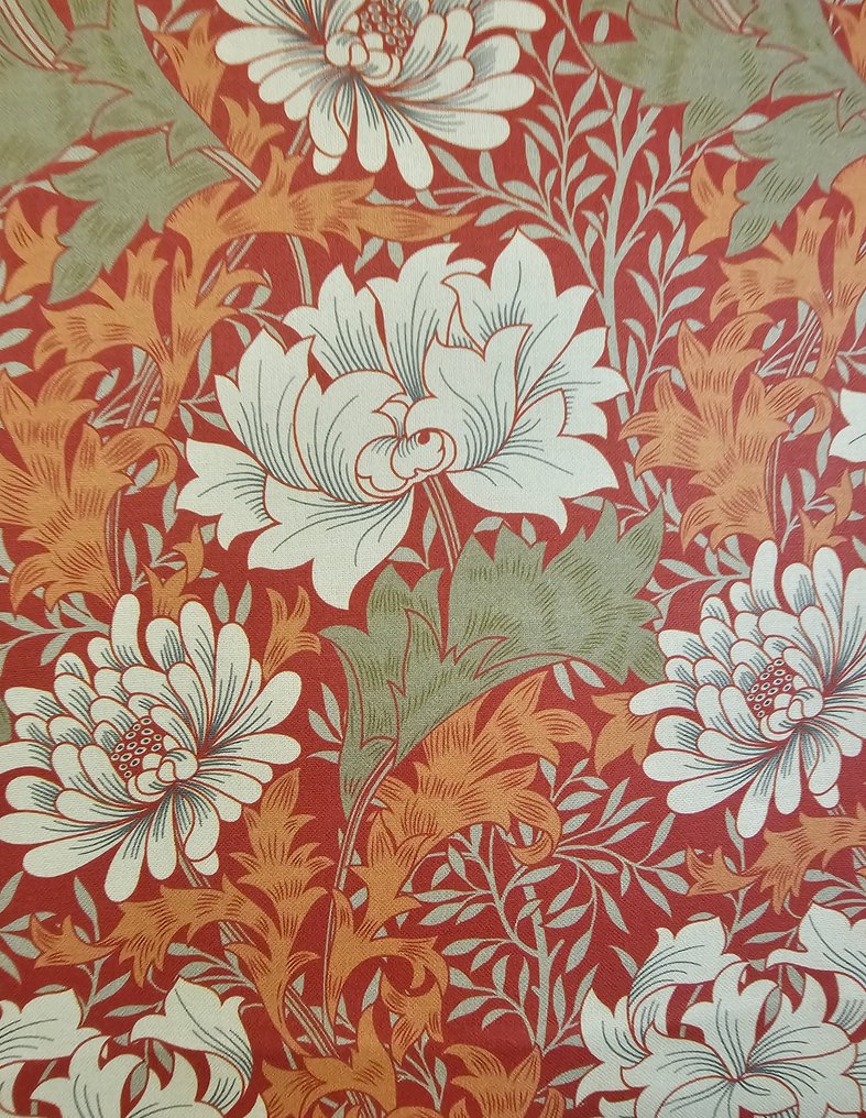 William Morris-inspirert tekstil basert på "Chrysanthemum" (1877) - 300x280cm - Art Nouveau-design - Tekstil - 300 cm - 280 cm #1.0