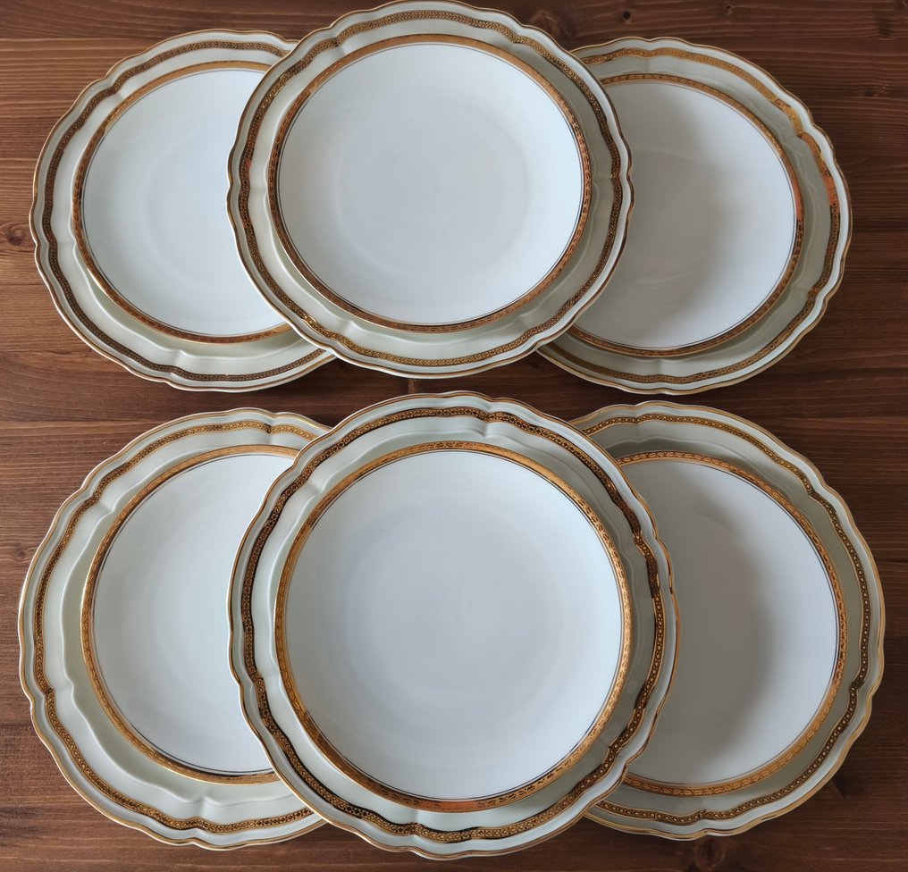 Limoges - Bernadaud - Serviço de mesa para 6 (12) - Porcelana - Serviço de mesa para 6 #2.1