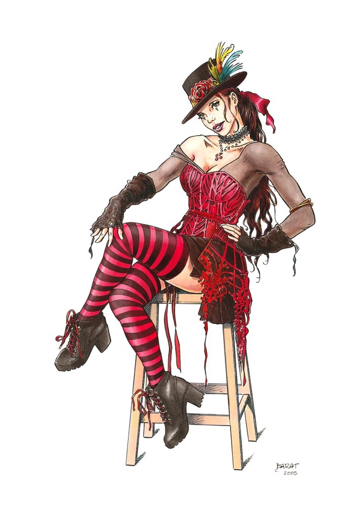 Barat, Alain - 1 Original colour drawing - Portraits de femmes - La Femme Clown II - 2025 #1.0