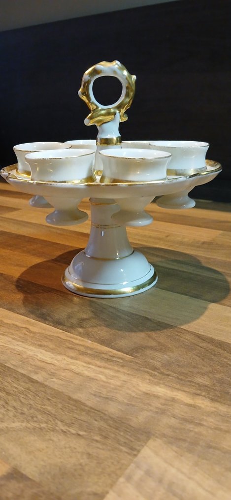 Stand (7) - Porcelain - Paris Porcelain egg cup set on a serving stand #1.0