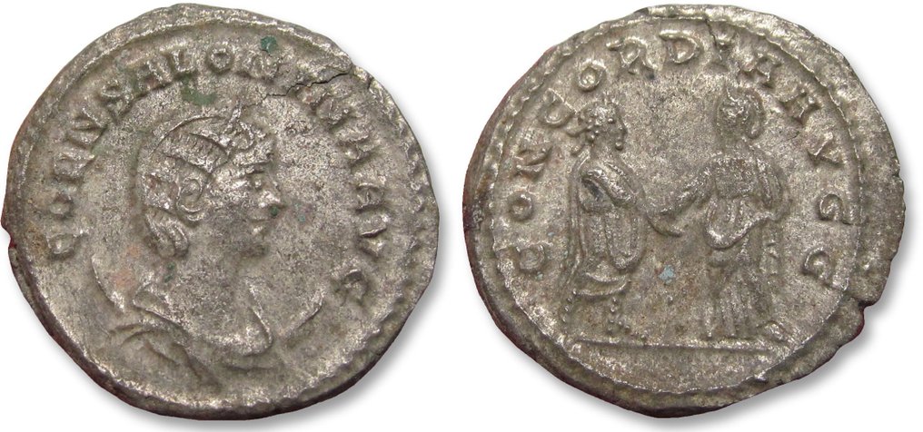 Roman Empire. Salonina (Augusta, AD 254-268). Silvered Antoninianus Samosata mint 256-258 A.D. - CONCORDIA AVGG reverse - nice example, well centered  (No Reserve Price) #2.1