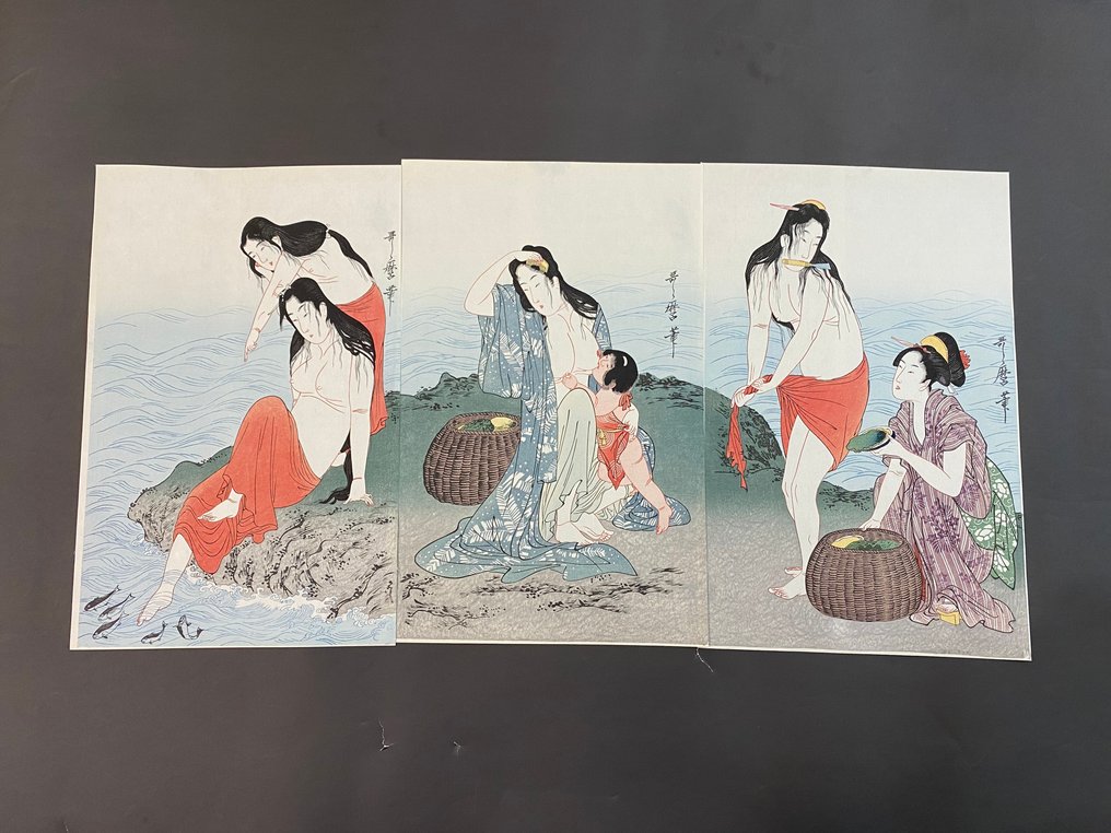 Awabi tori (Awabitori Abalone Divers) 鮑取海女之圖 - Kitagawa Utamaro - Japonia #2.1