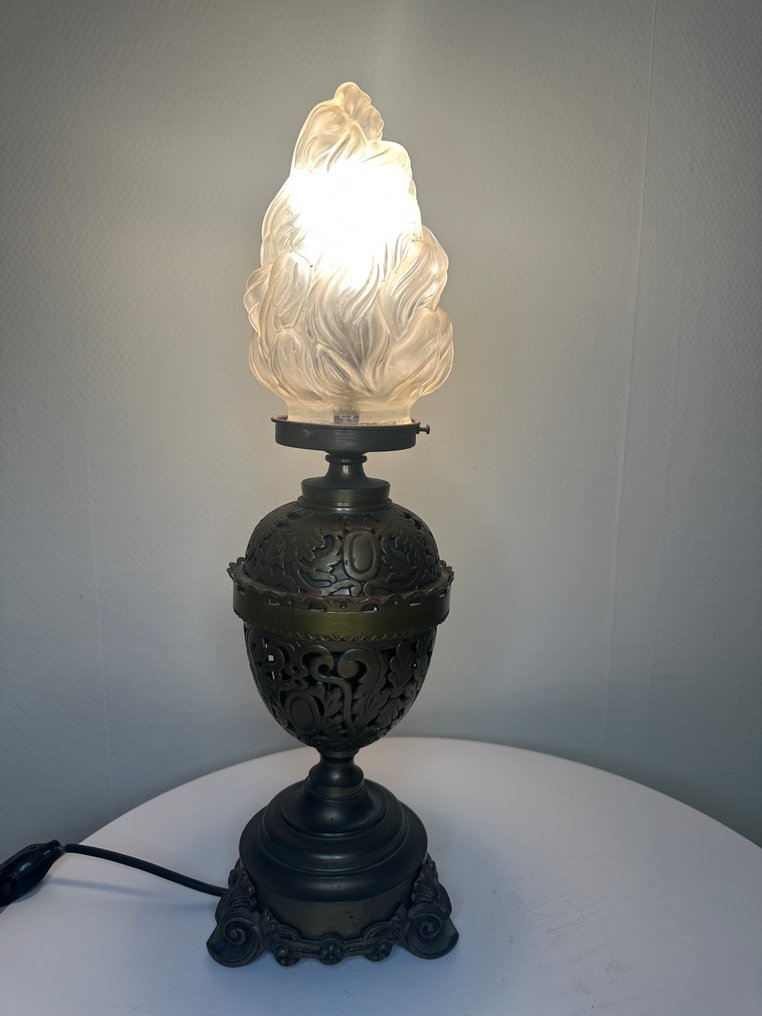 Επιτραπέζιο φωτιστικό - Μπρούντζος, Γυαλί, Ορείχαλκος - Εξαιρετικό & Σπάνιο #3.2