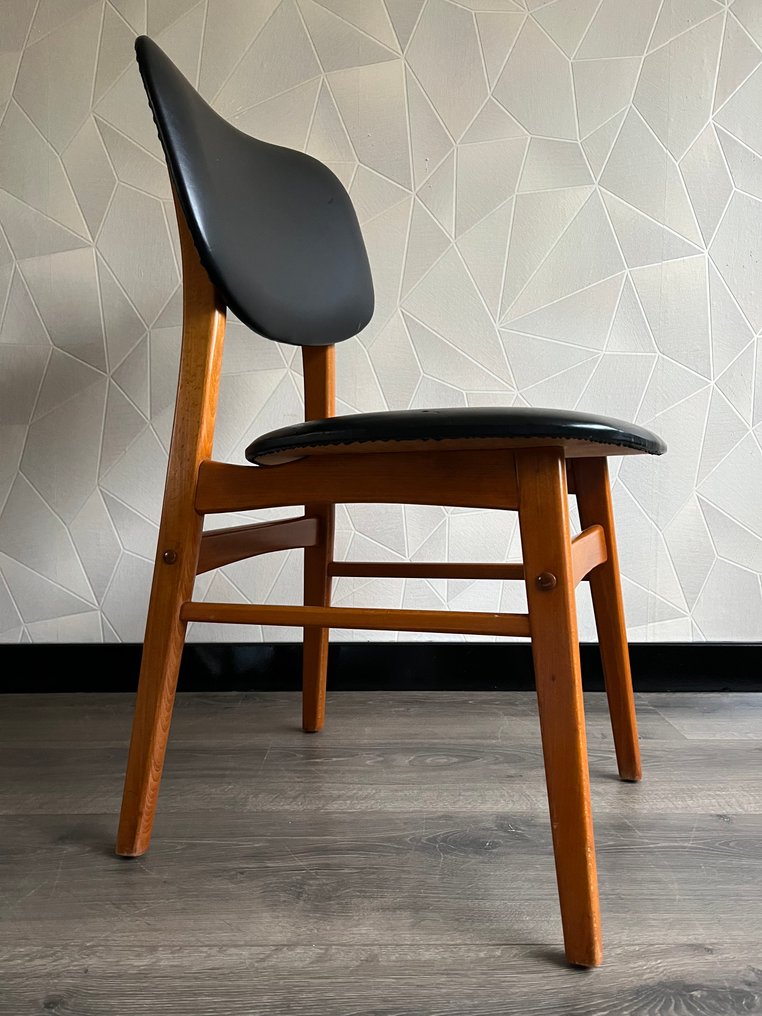 Stol - Trä, Syntetiskt läder - Beukenhout - Vintage #2.1