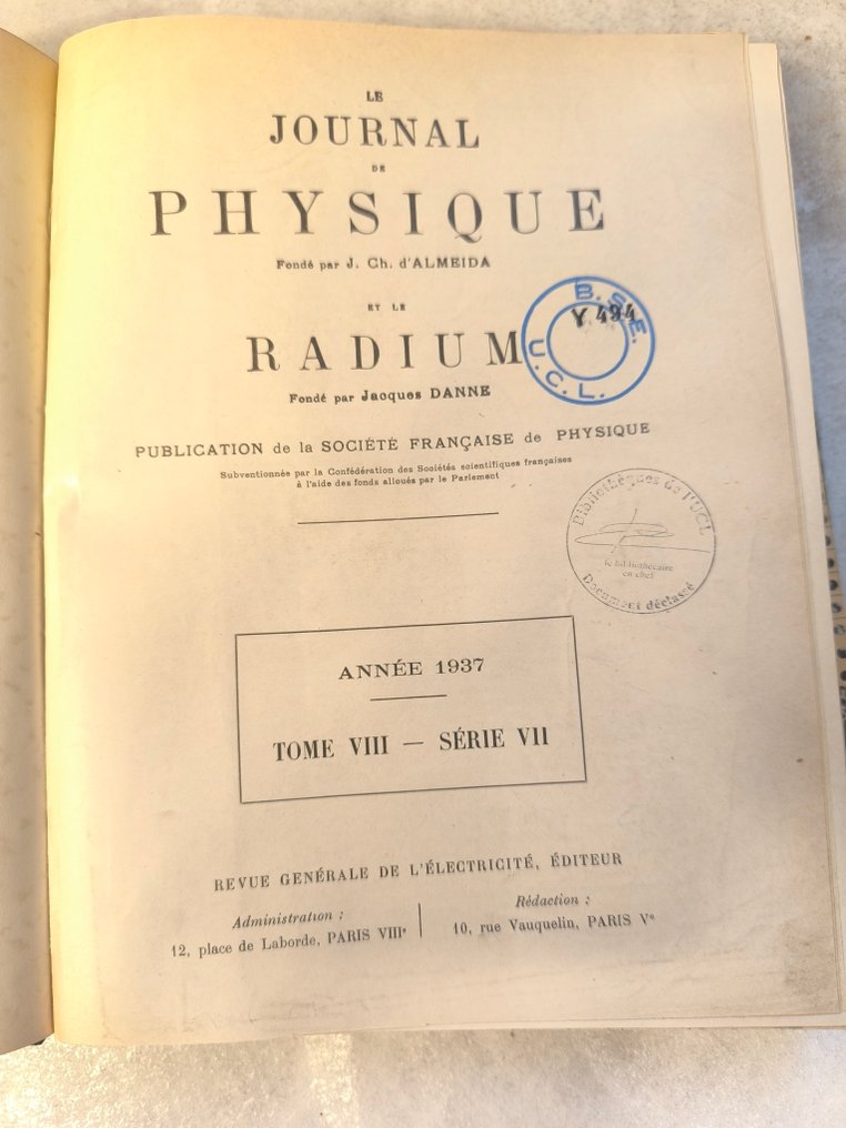 Irène Curie / Pavel Savitch, - Sur les radioéléments formés dans l'uranium irradié par les neutrons I & II. In: Journal de Physique - 1937-1938 #4.3