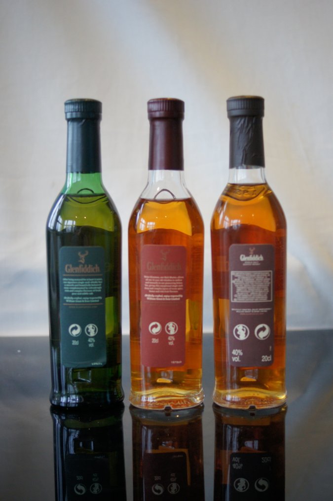 Glenfiddich Malt Tasting Collection 12yo - 15yo - 18 years old  - 20cl - 3 bottiglie #2.1
