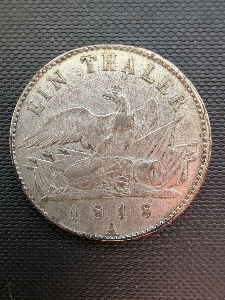 Alemanha, Prússia Friedrich Wilhelm III. Ein Thaler 1818 (Sem preço de reserva) #1.0