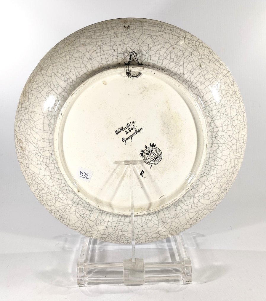 Keramis Boch - Suzanne Guiguichon - Πιατέλα - Ελάφι σε ορεινό τοπίο. - Πήλινο #3.2