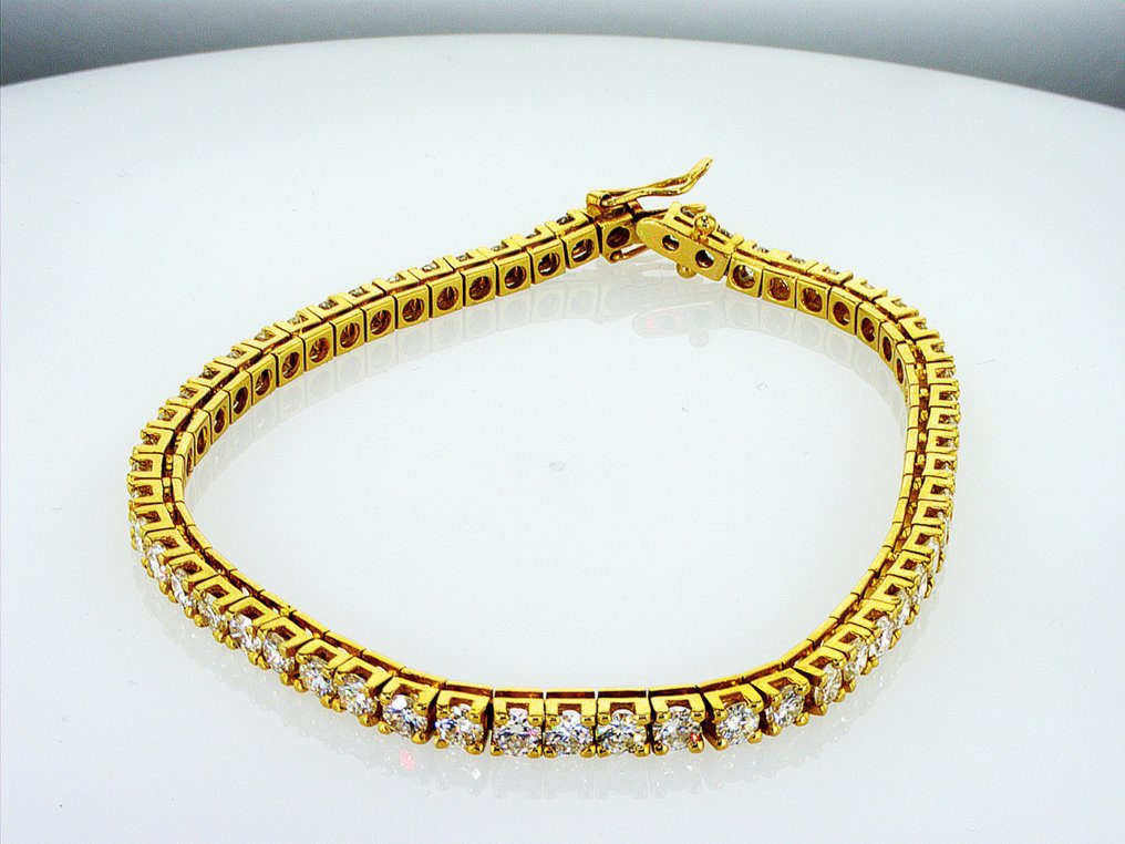 Βραχιόλι τένις - 18 καράτια Κίτρινο χρυσό - 7.02ct. tw. Διαμάντι (Φυσικό) - Β00002 #2.1