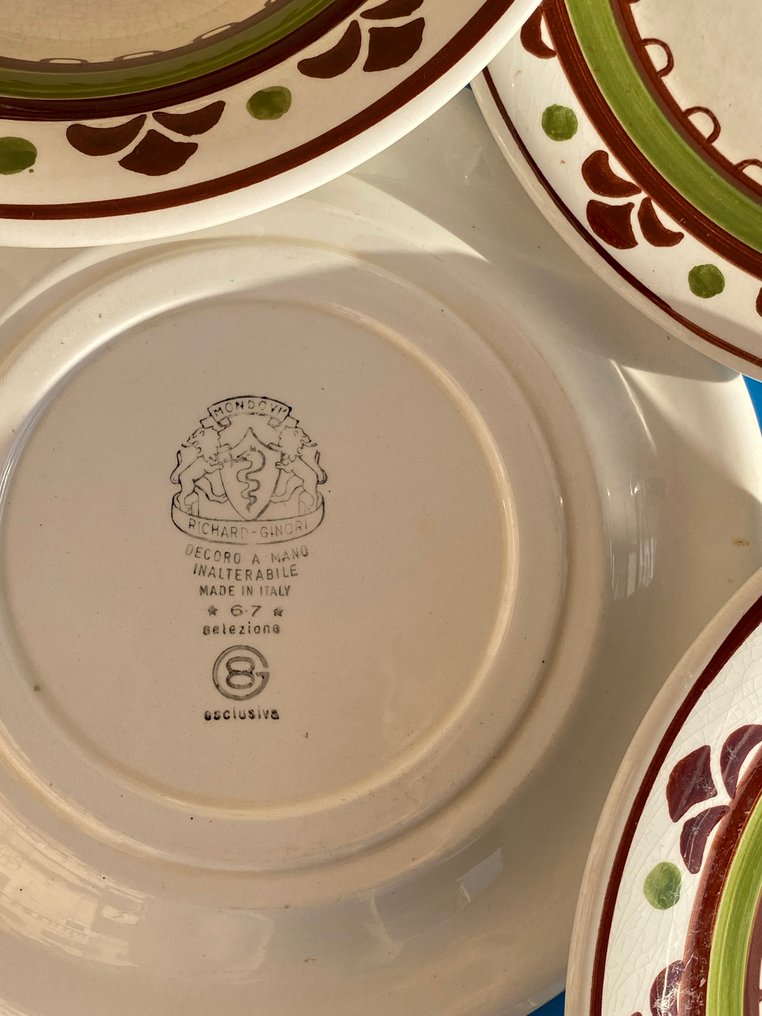 Richard Ginori - Σετ δείπνου για 6 άτομα (6) - Κεραμικό, Πήλινο, Σμάλτο - Πολύ Σπάνιο #1.0