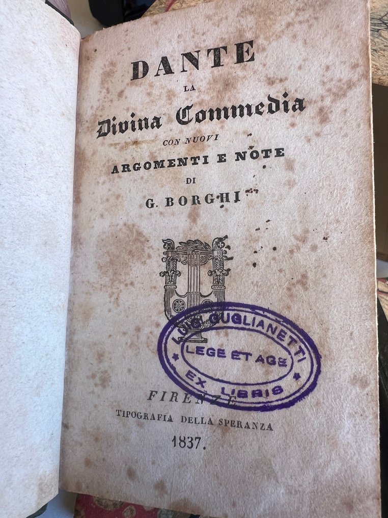 Dante; G. Borghi - La Divina Commedia - 1837 #2.1