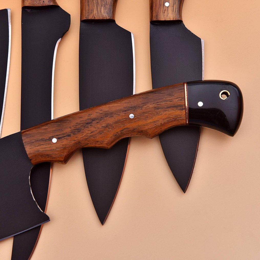 廚刀 - 木材与树脂D2钢，含粉末代码 - 日本 - 特色厨师刀 #1.0