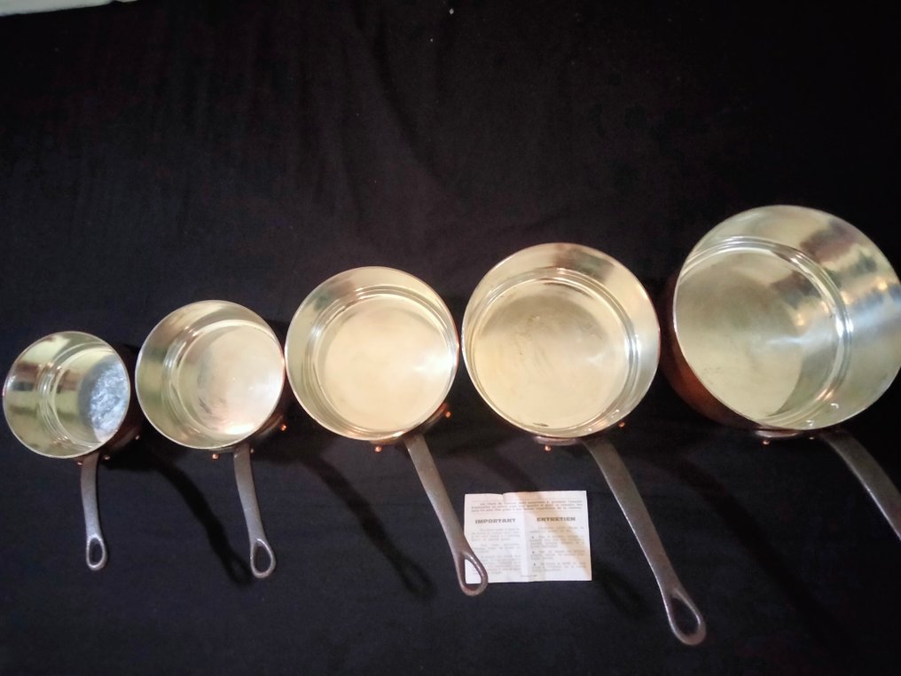 Villedieu - Kastrullset (5) - Villedieu - Koppar, Plåt - Casseroles Villedieu #1.0