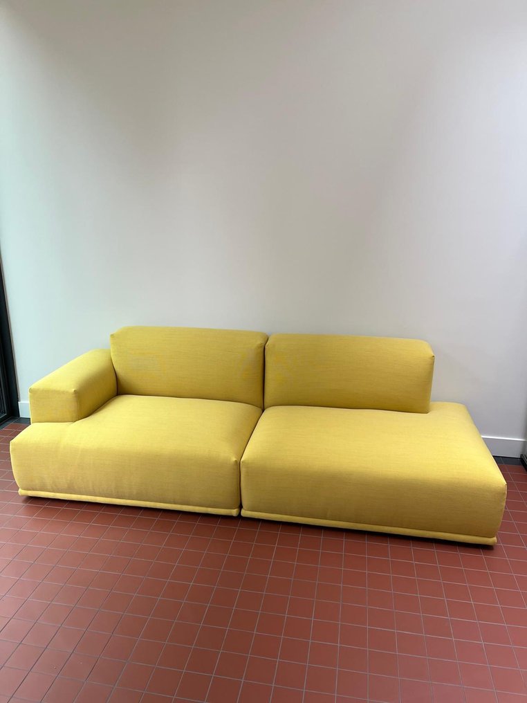 Muuto - Anderssen & Voll - Sofa - Connect Modular – 2-seater, 1 arm - Kvadrat Clara 427 – Yellow - New, unused condition #1.0