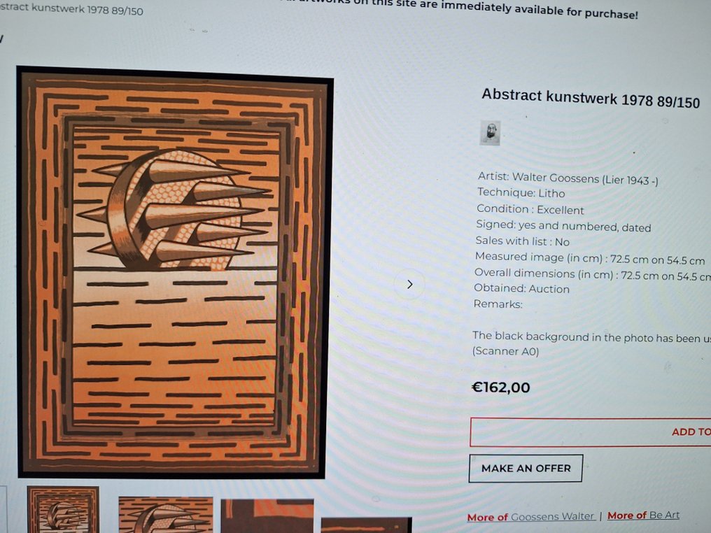 Walter Goossens (Lier 1943 -) - Walter Goossens (Lier 1943 -) - Abstracte Litho 'Het Wiel' - anii `60 #2.1