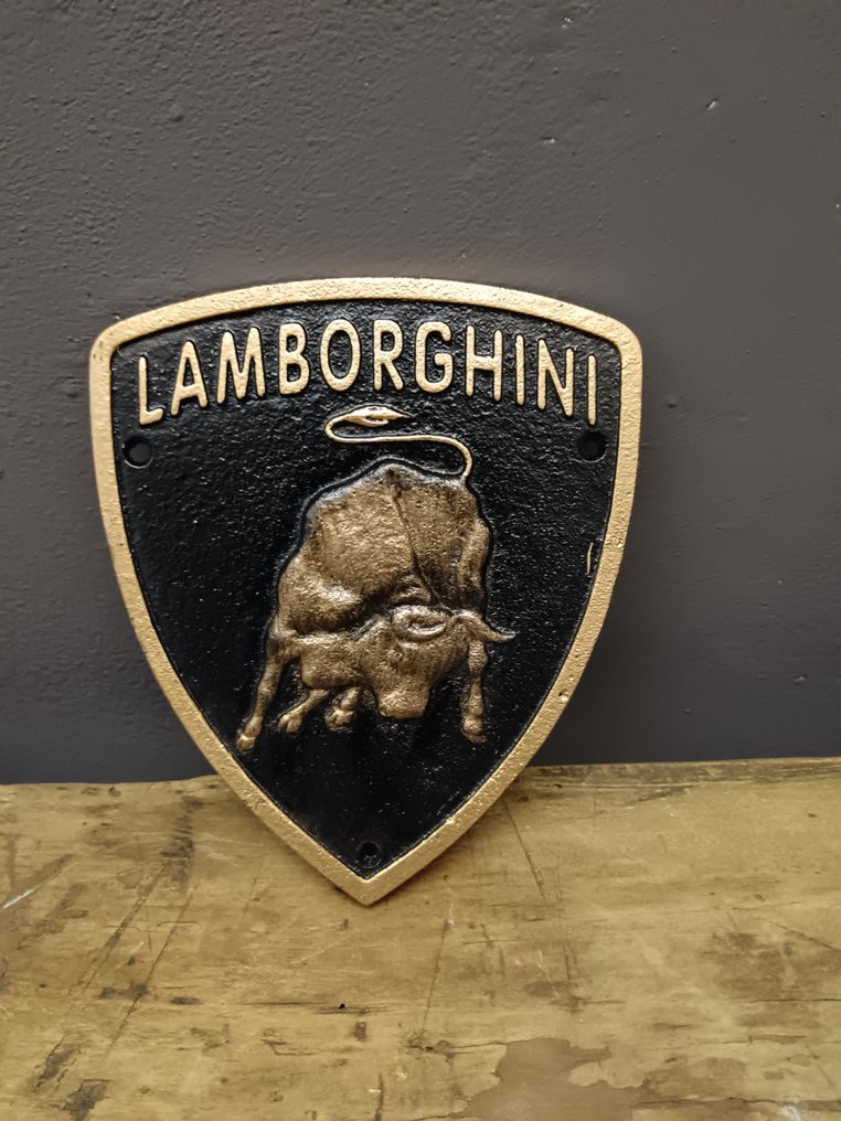 Lamborghini sign in cast iron - Schild - gehackt #2.1