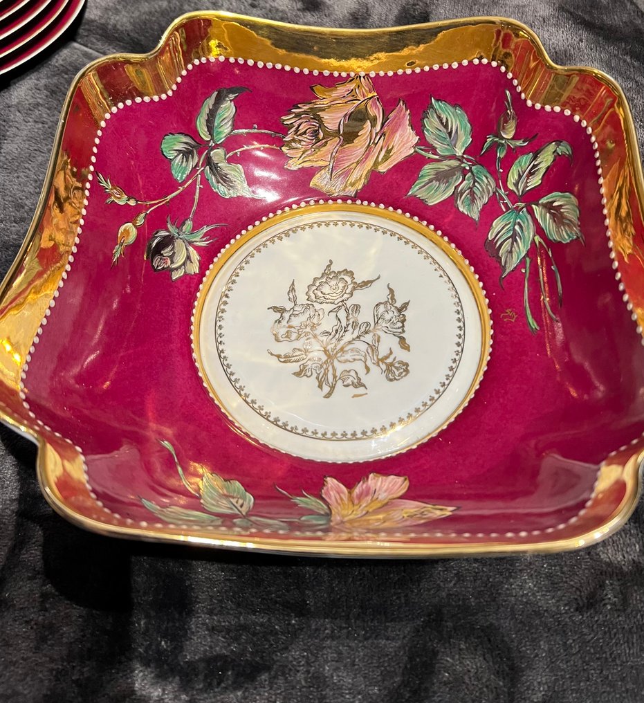 Limoges - Σερβίτσιο επιδορπίου (16) - Πορσελάνη, Gold plated - Ζωγραφισμένο με το χέρι. #4.3
