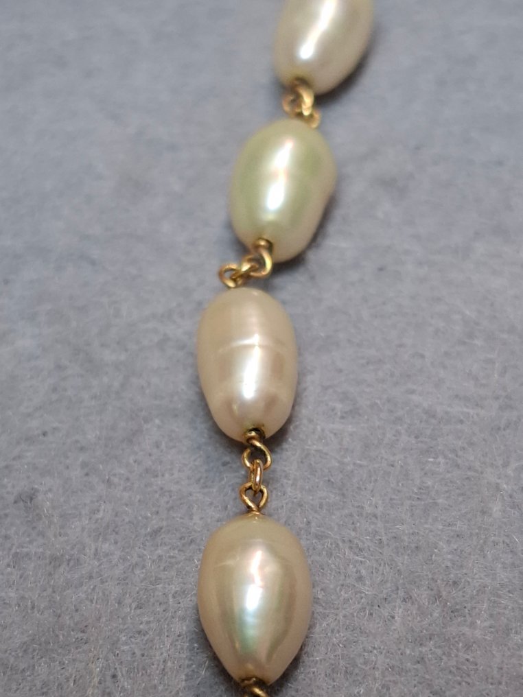 頸鏈 - 19.2克拉 黃金 珍珠 #3.2