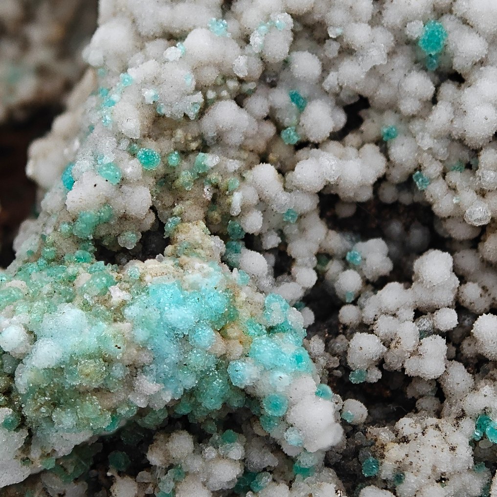 Azure AL-ADAMITE aesthetic on white, Greece Crystals on matrix - Height: 83 mm - Width: 70 mm- 115 g #1.0