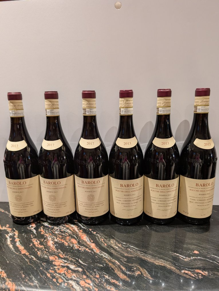 Lorenzo Accomasso: Rocche dell'Annunziata 2013 x3 & Rocche dell'Annunziata 2017 x3 - Μπαρόλο Riserva - 6 Bottles (0.75L) #1.0