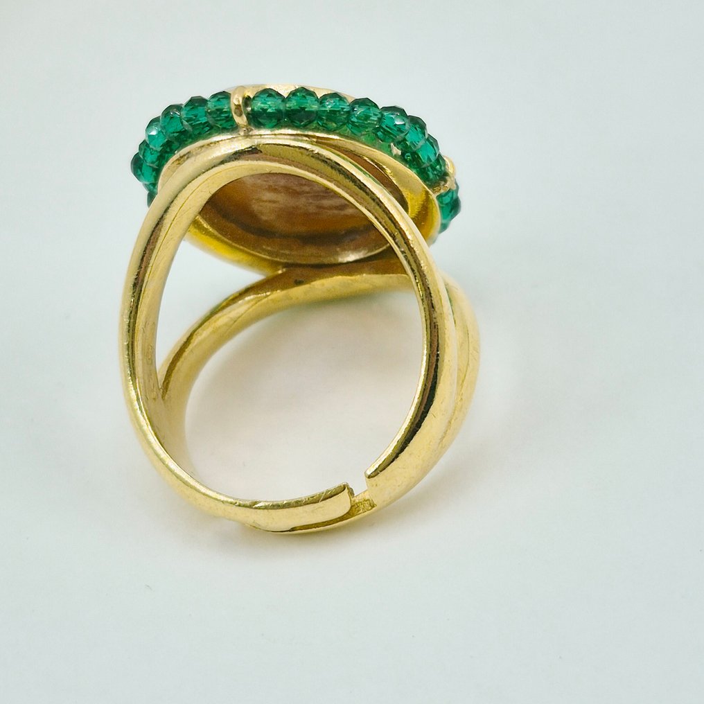 銀, 鍍金 - 戒指 - 浮雕手工雕刻 #4.3