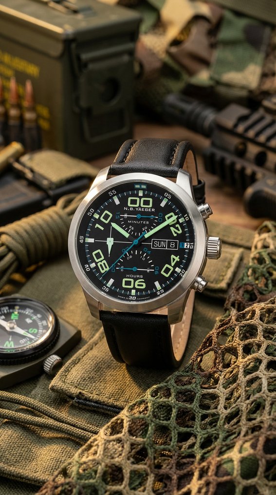 N.B. Yäeger - Pilot Chronograph Charlie  - Valjoux 7750 Swiss made - Men - 2020+  #1.0