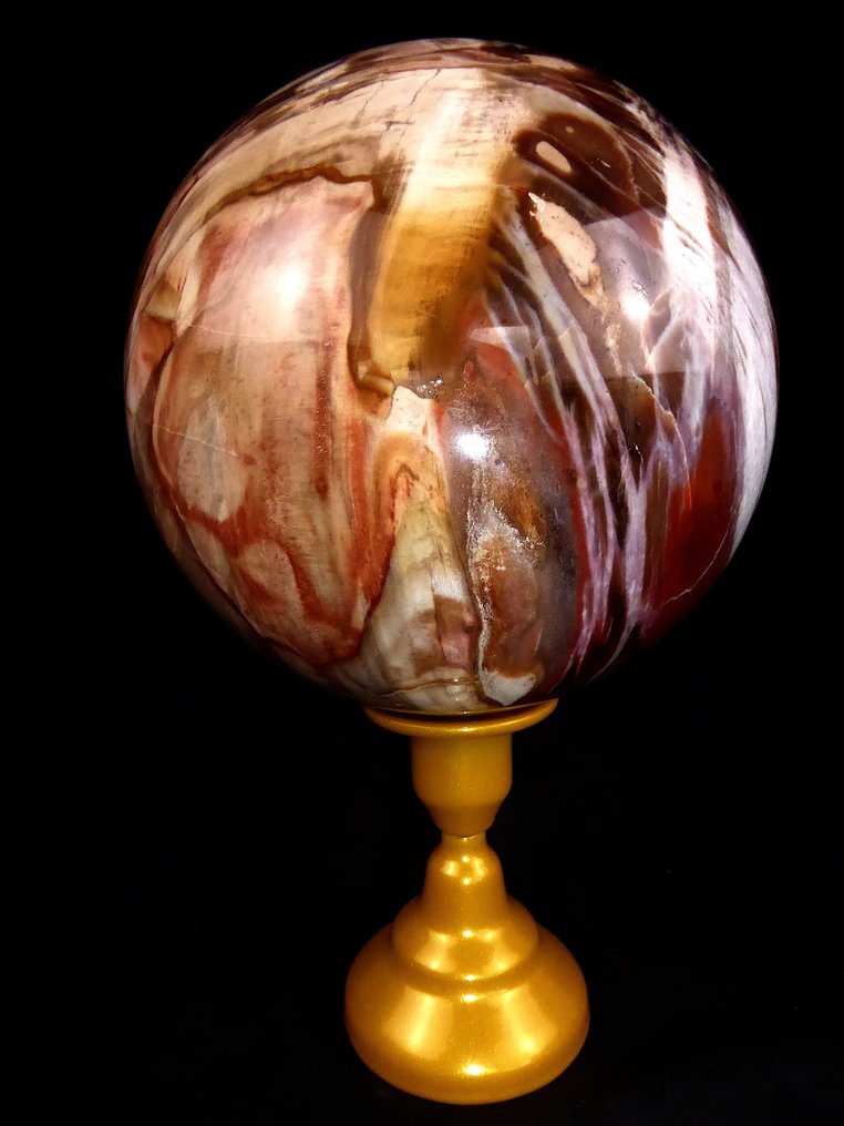 Legno fossile Sfera - Altezza: 12.7 cm - Larghezza: 12.7 cm- 2772 g - (1) #4.3
