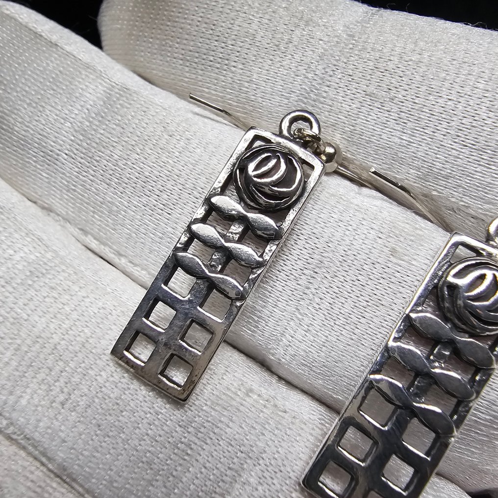 銀, 925纯银 - 艺术与工艺灵感 - 吊式耳環 - Art Deco / Art Nouveau #3.2