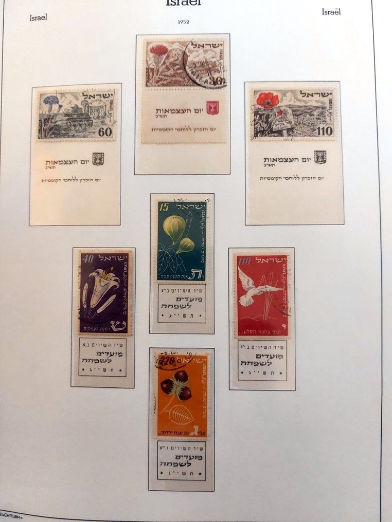 以色列  - 2 本 Leuchturm 相册，配有一套有趣的未使用邮票块和邮票。 #3.2