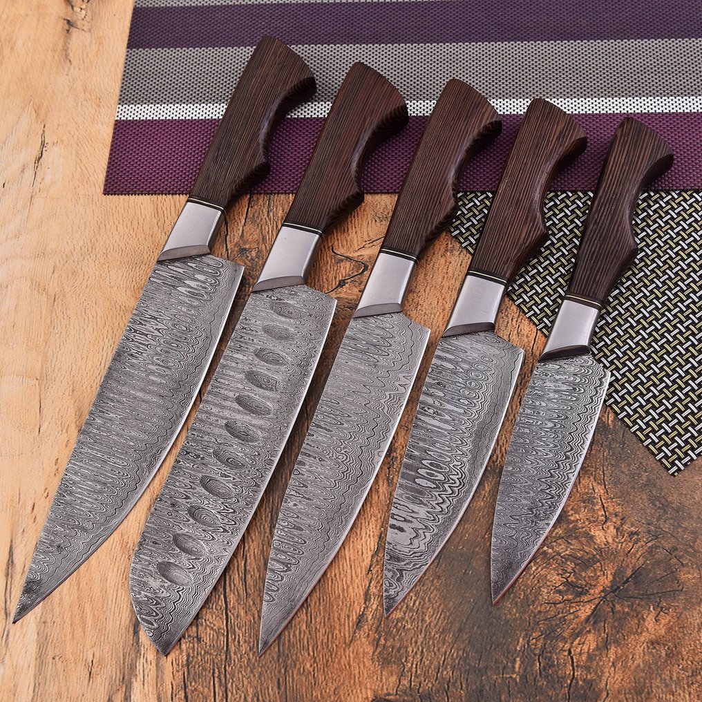 Coltello da cucina - Chef's knife - acciaio piegato, legno di wenge - Nord America #2.1