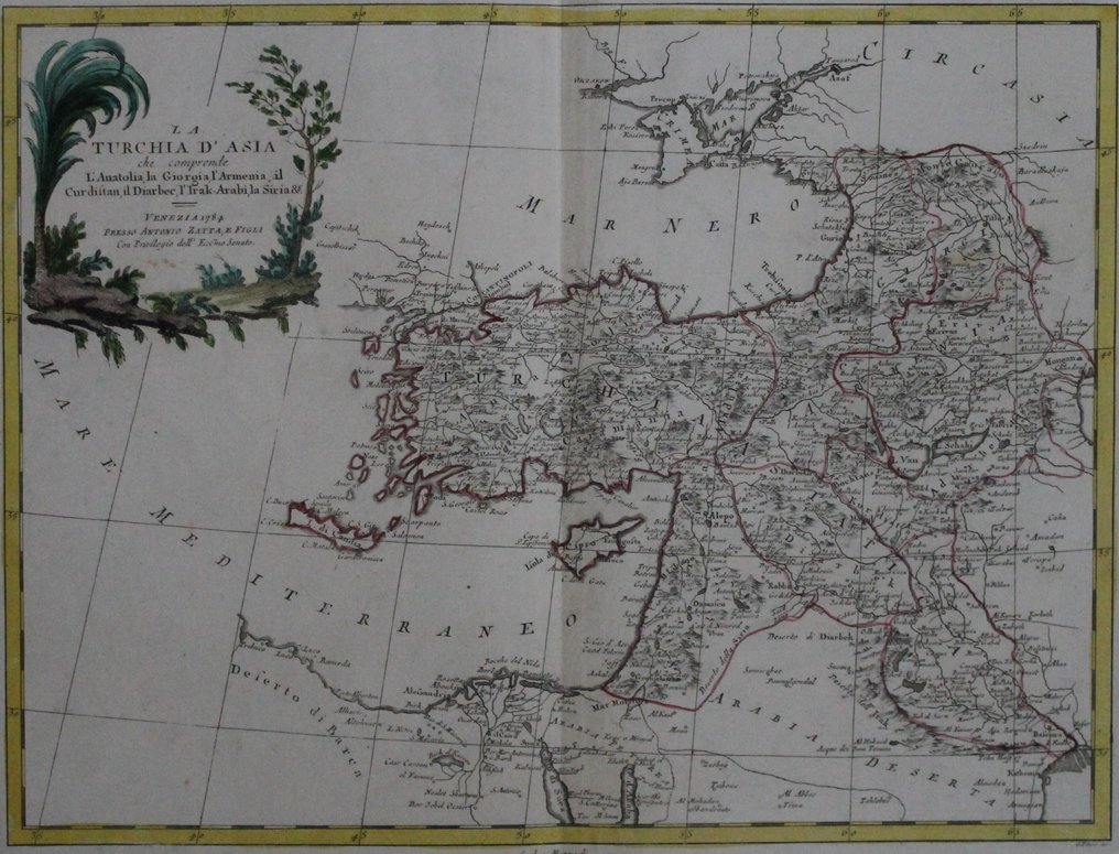 Turquie - La partie asiatique de l'Empire ottoman dans la seconde moitié du XVIIIe siècle (Anatolie, Irak,; Antonio Zatta - La Turchia d' Asia - 1781-1800 #1.0