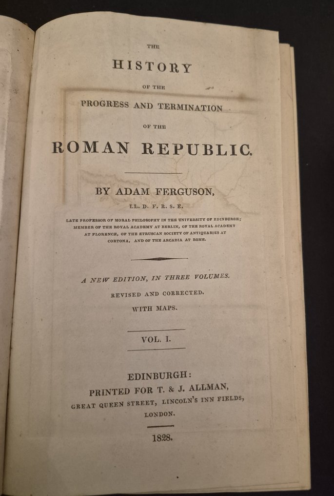 Adam Ferguson - The History of the Progress and Termination of the Roman Republic - 1828 #1.0