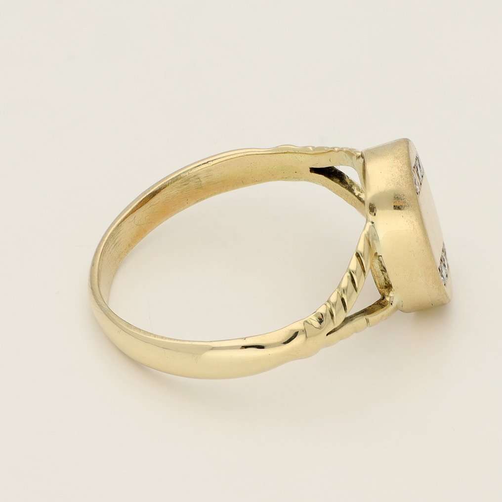 Sormus - 14 kt. Keltakulta - 0.12ct. tw. Timantti (Luonnollinen) #4.3