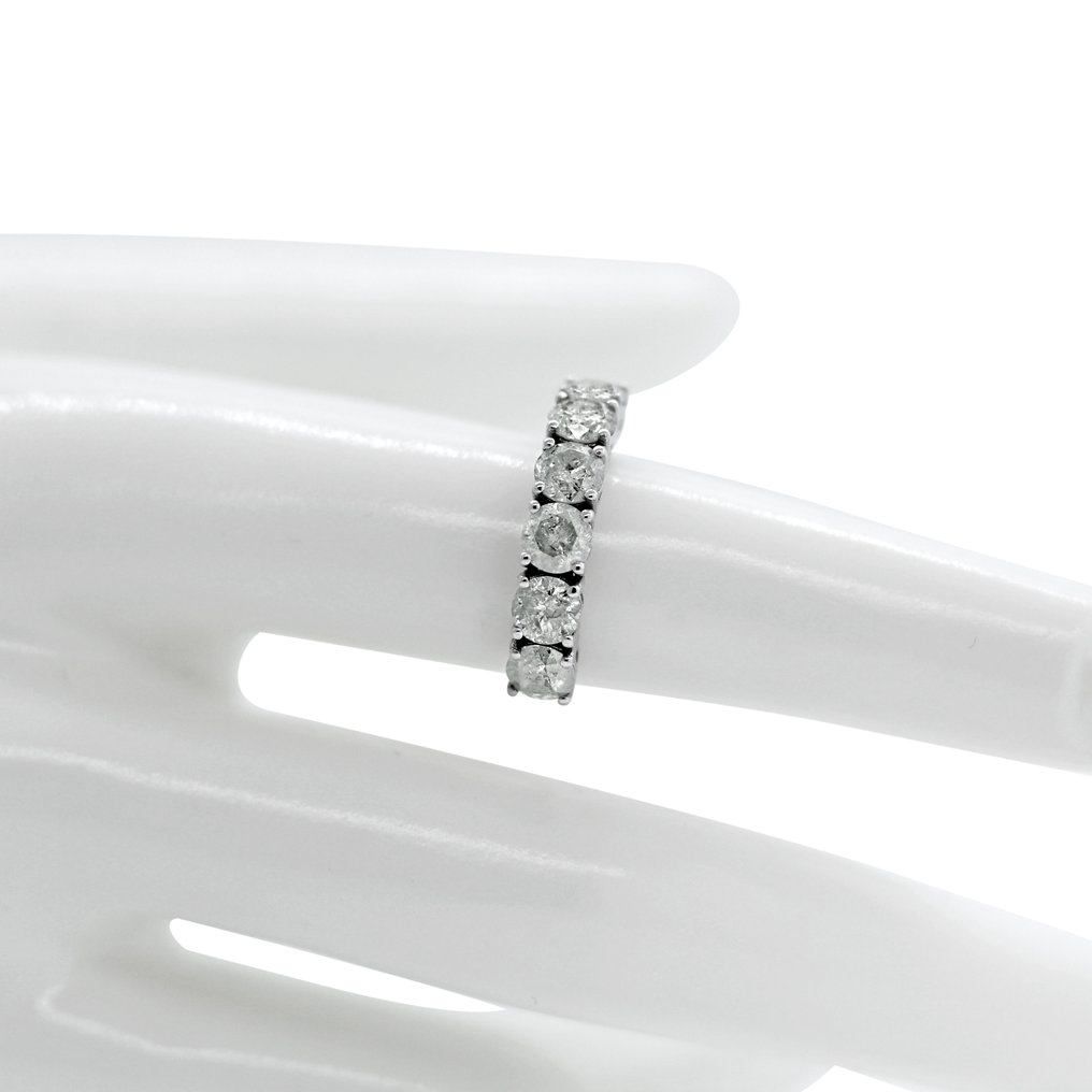 χωρίς τιμή ασφαλείας - Δαχτυλίδι αιωνιότητας - 14 καράτια Λευκός χρυσός - 2.12ct. tw. Διαμάντι (Φυσικό) - D-G χρώμα #4.3