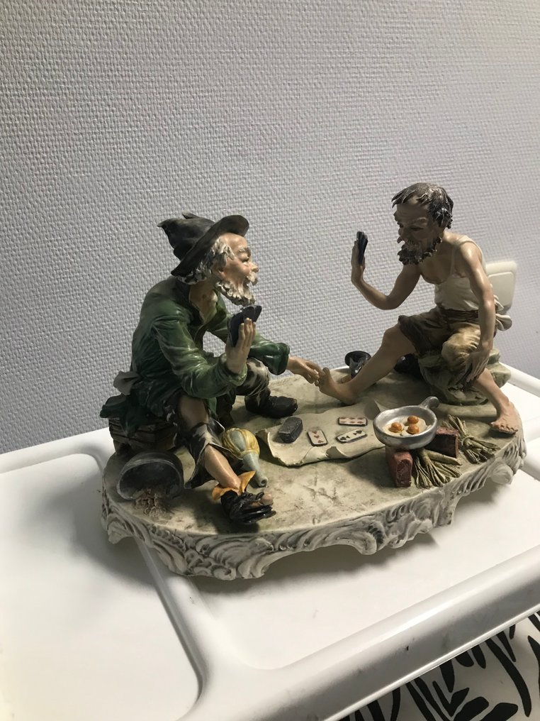 Capodimonte - Carlo Mollica - Statuette, Het Kaartspel - 22 cm - Porcelain #3.2