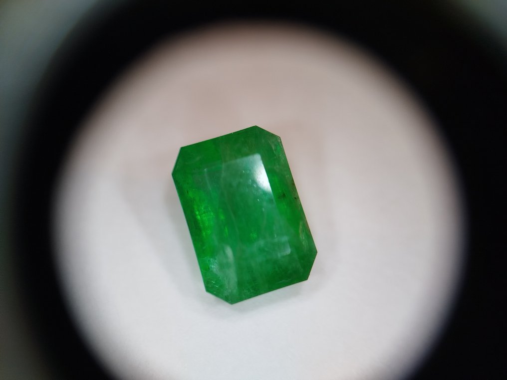 1 pcs  綠色 祖母綠  - 4.08 ct - Lotus Gemology - 非常罕见，未处理的赞比亚 #1.0