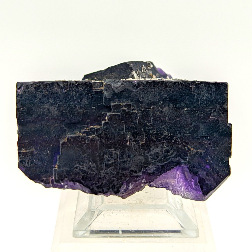 FLUORITE VIOLET with CALCITE, Intense Crystal, USA Crystals on matrix - Height: 56 mm - Width: 36 mm- 84 g #3.2
