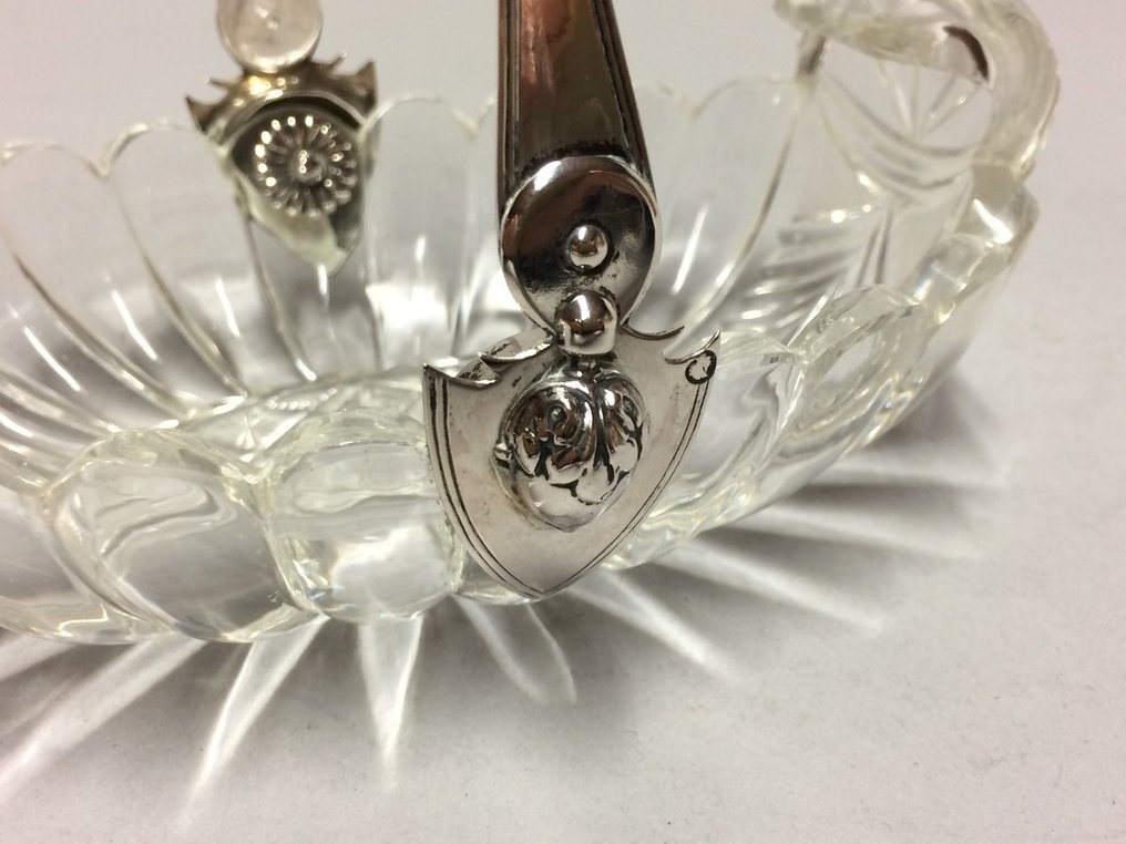 Piatto da portata - Ciotola per bonbon in cristallo con manico in argento #3.2