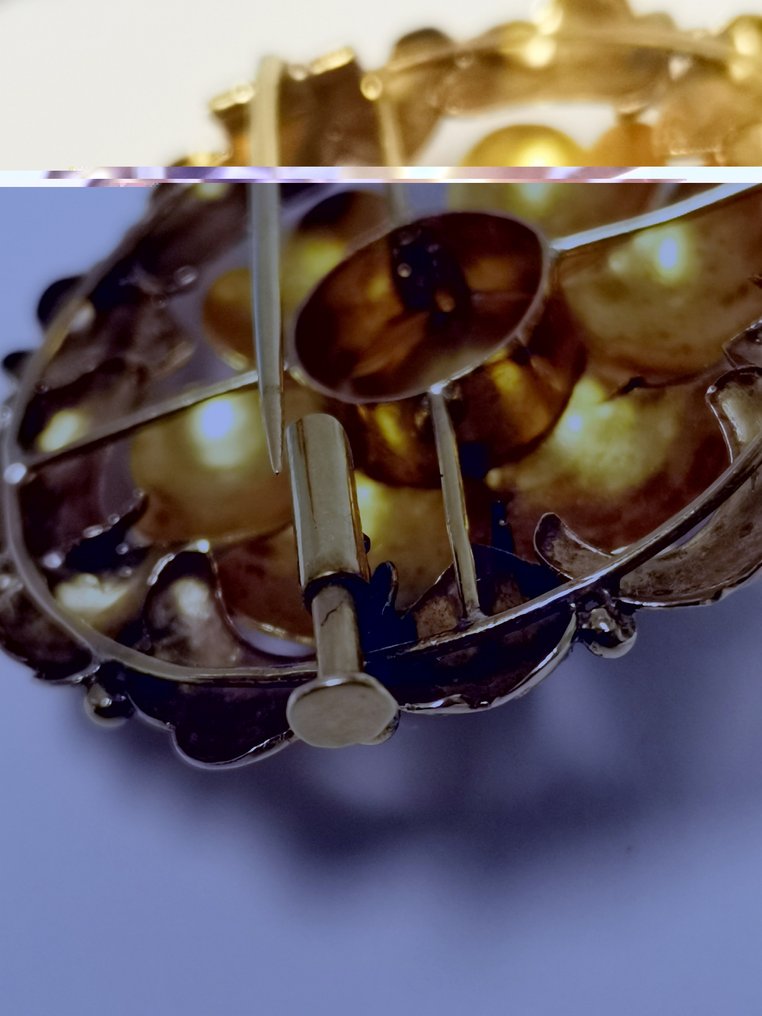 Rintaneula - 18 kt. Keltakulta Timantti (Luonnollinen) - antiikki #4.3