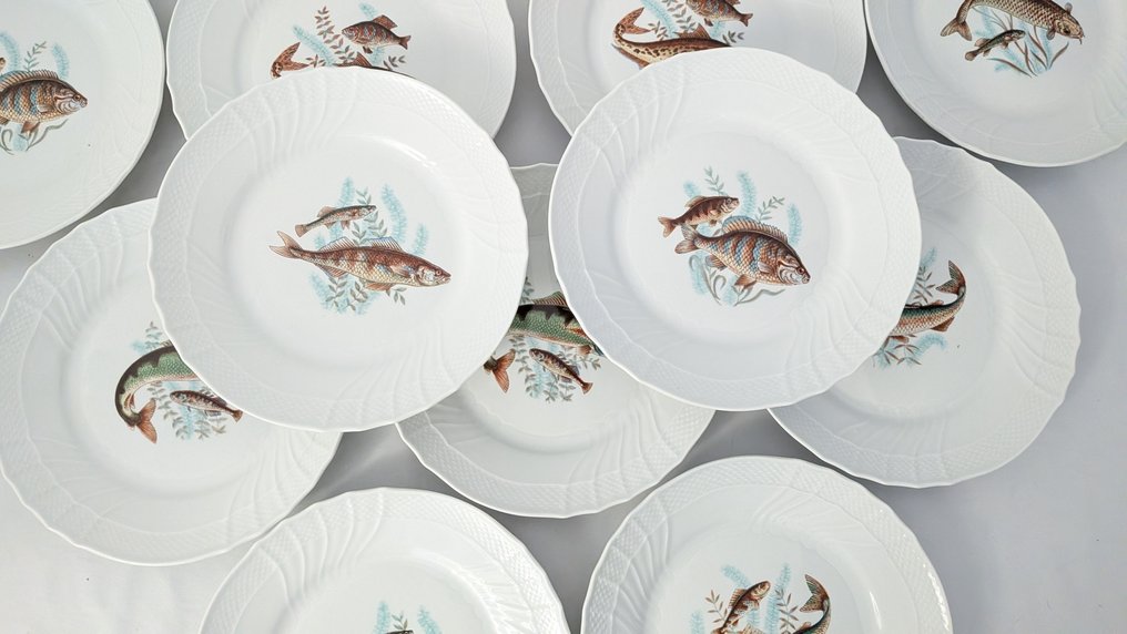 Richard Ginori - Serveringsset för fisk (11) - Vecchio Ginori - Porslin - Per 11 personer #1.0