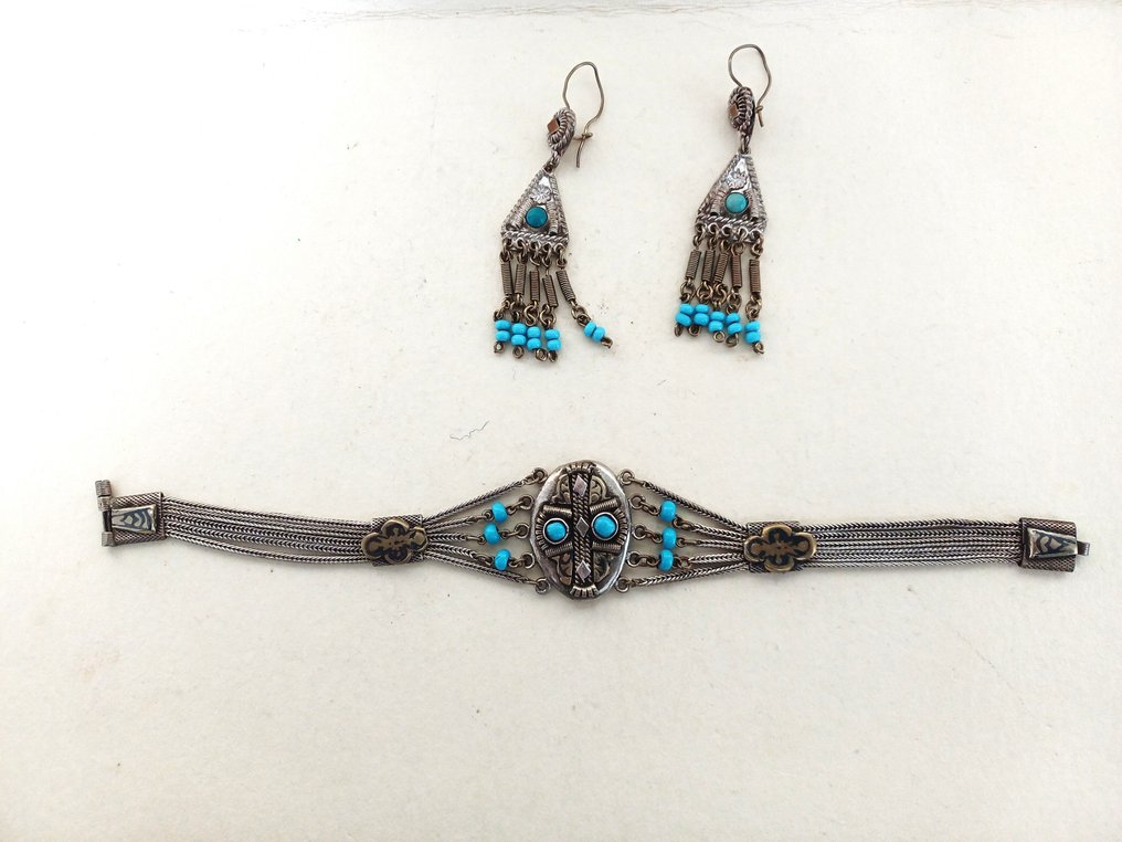 Ασημί - Βραχιόλι - ασημένιο, κρεμαστά αυτιού, νιέλ #1.0