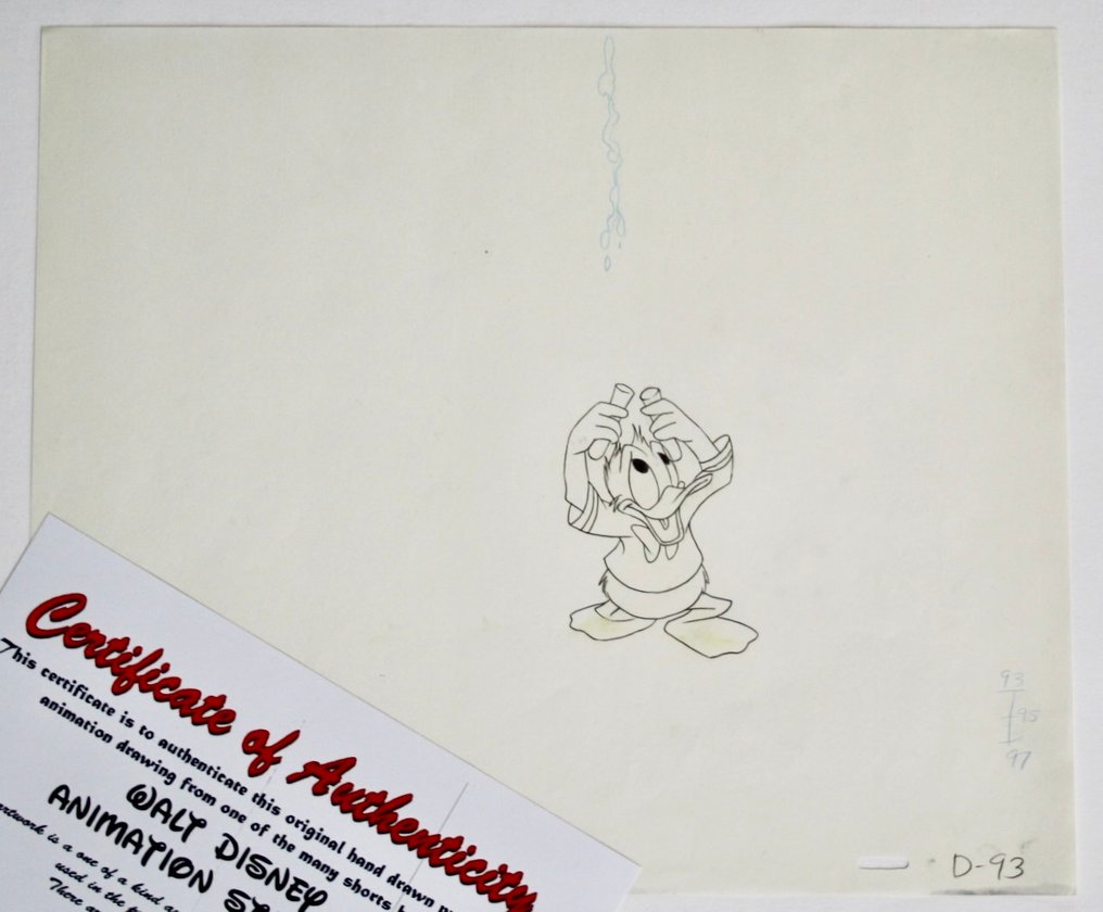 DISNEY - Donald Duck - Original Animation Drawing - with COA - 1970 #1.0