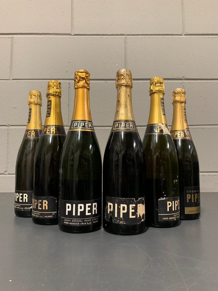 Piper Heidsieck, Brut Extra x2 (deg. '80s) & Brut Extra x4 (deg. '90s) - Champagne - 6 Bottles (0.75L) #1.0