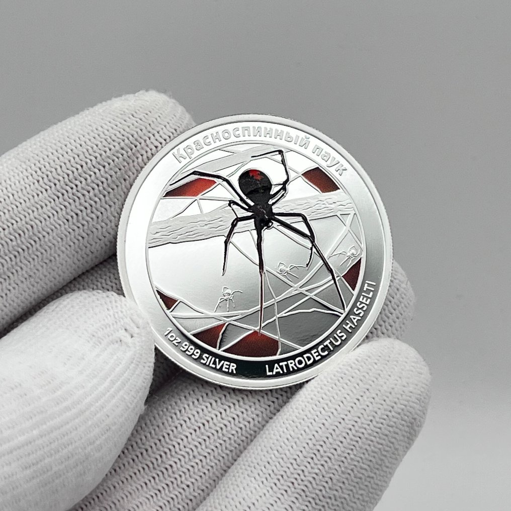 Australia. 1 Dollar 2011 – Deadly and Dangerous – Red-Back Spider – 1 oz Silver .999 – Colorized #1.0