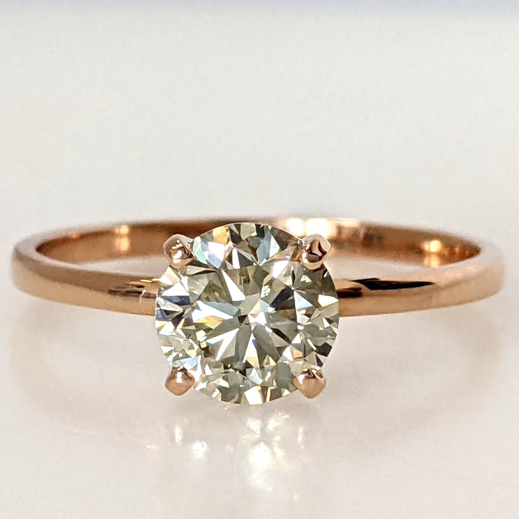 沒有保留價 - 戒指 - 14 克拉 玫瑰金 -  1.11ct. tw. 鉆石 (天然) - GWLab #1.0